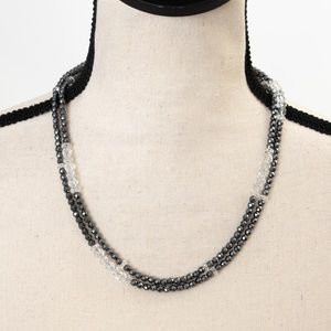 Deb Guyot Designs Herkimer “Diamond” Quartz & hematite necklace 40”